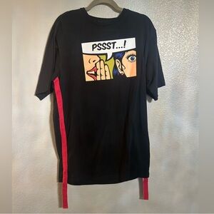 Women’s black graphic oversized shirt dress size small